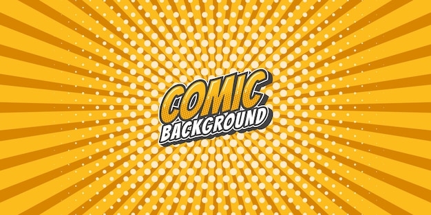 Sfondio di raggi comici pop art retro