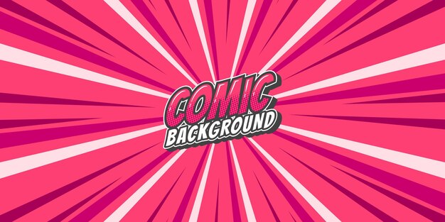 Sfondio di raggi comici pop art retro