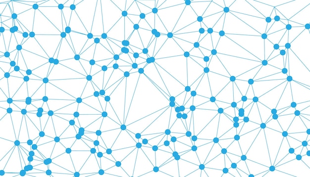 Sfondio di rete geometrica astratta con punti e linee nere interconnessi Poligono minimalista