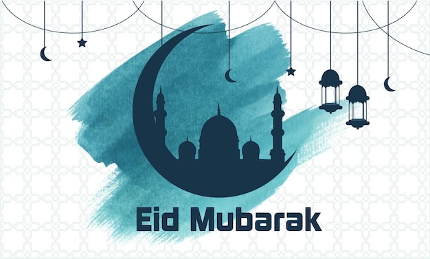 Sfondio di saluto della festa islamica Eid Al Adha Mubarak disegnato a mano