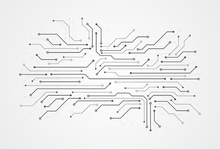 Vettore sfondio digitale astratto con consistenza di scheda di circuiti tecnologici scheda madre elettronica