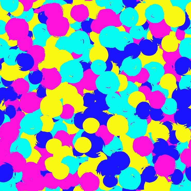 Vettore sfondio dipinto colorato colore giallo rosa blu disegno senza cuciture decorazione astratta per carta da parati stampa tessile tessuto alla moda tratti di pennello illustrazione vettoriale disegno grunge disegnato a mano