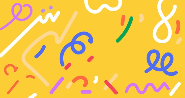 Sfondio Doodle disegnato a mano con astratto Moderno modello colore brillante creativo linea casuale alla moda