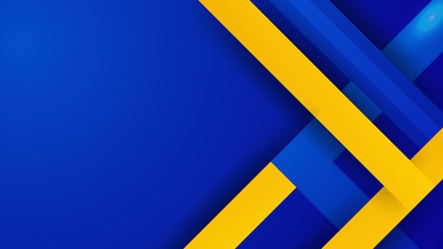 Sfondio geometrico blu e giallo colorato con forme a gradiente fluido