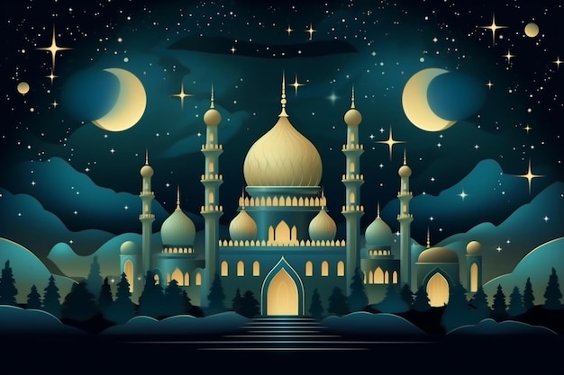 Sfondio islamico con stile dorato