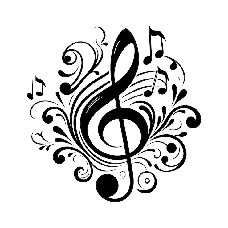 Vettore sfondio musicale astratto con disegno vettoriale musicale