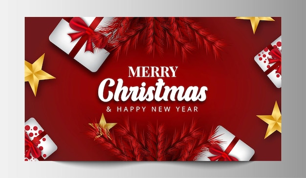 Sfondio natalizio creativo rosso con scatola regalo