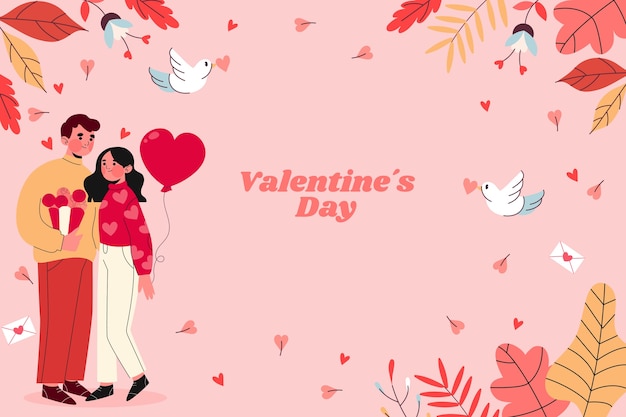 Sfondio piatto per la celebrazione del giorno di San Valentino