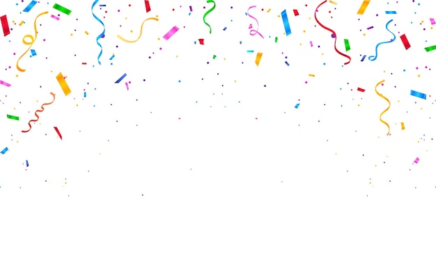 Sfondio realistico di confetti colorati e nastri di carnevale