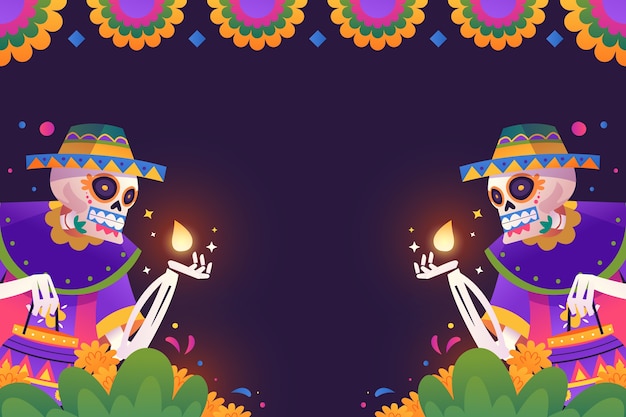 Sfondio realistico di dia de muertos