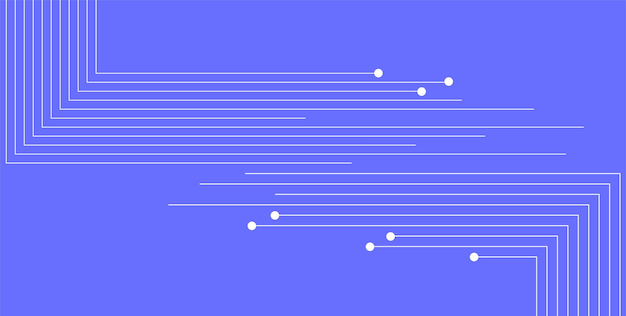 Sfondio tecnologico futuristico minimo bianco viola con linee di circuito astratto