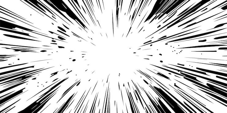 Vettore sfondio vettoriale astratto in bianco e nero di linee di velocità in stile fumetto