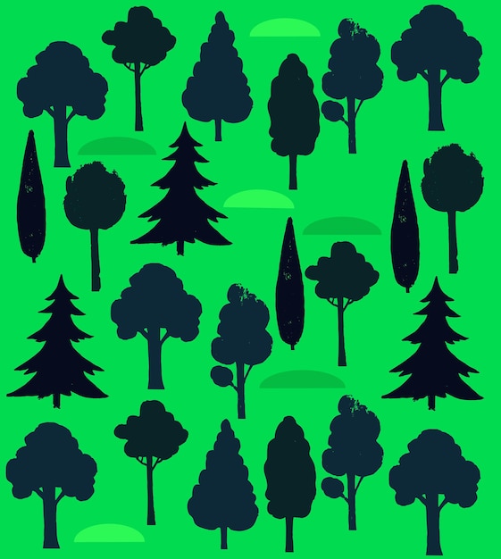 Sfondio vettoriale con elementi di foresta estiva