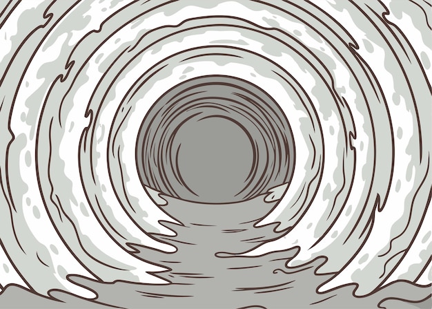 Sfondio Whirlpool EPS vettoriale disegnato a mano in scala di grigio per il design