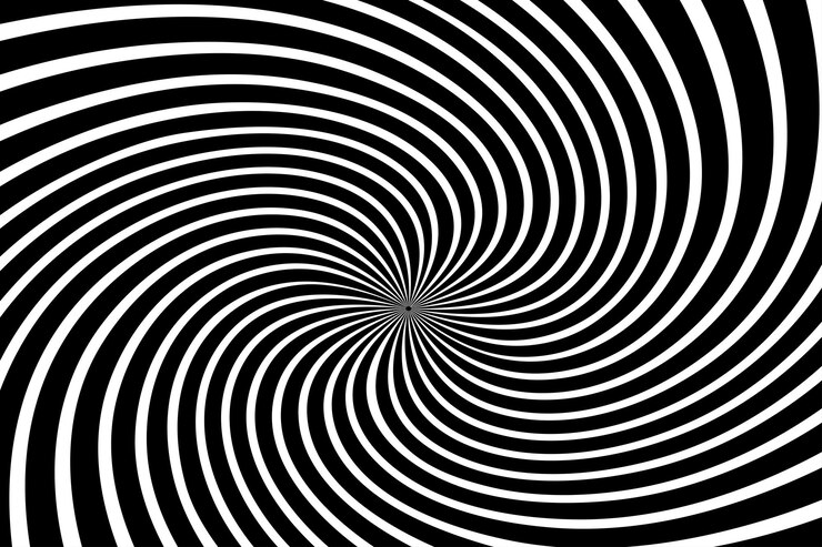 Vettore sfondo a spirale bianco e nero