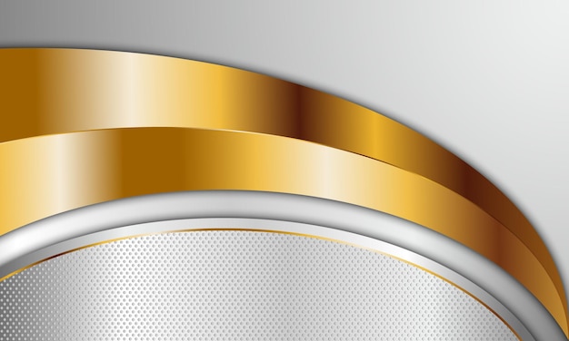 Sfondo a strisce curve bianche e dorate di lusso. Illustrazione vettoriale. Design di lusso per il business.