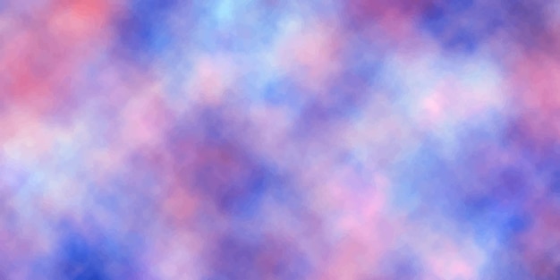 Sfondo acquerello con spazio e forme nuvolose bellissimo sfondo blu e rosa dipinto a mano
