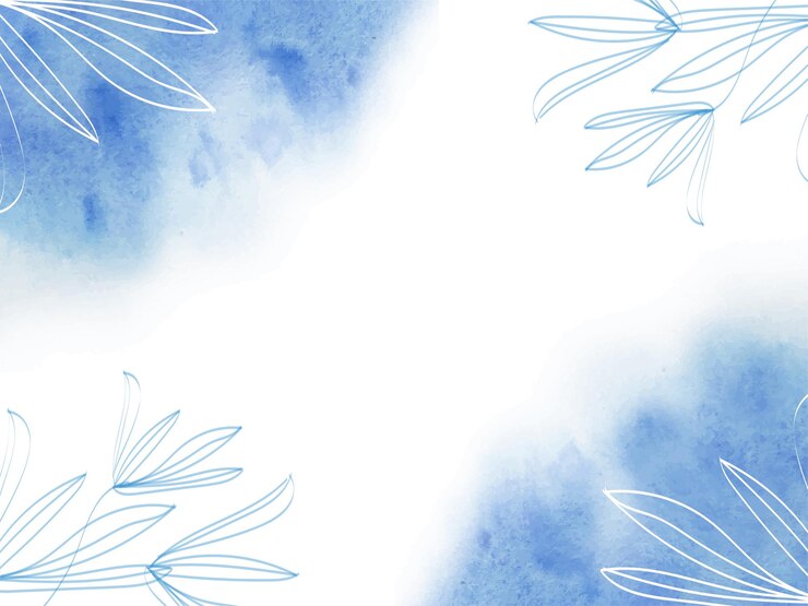 sfondo acquerello pittura a mano blu con decorazione a foglia