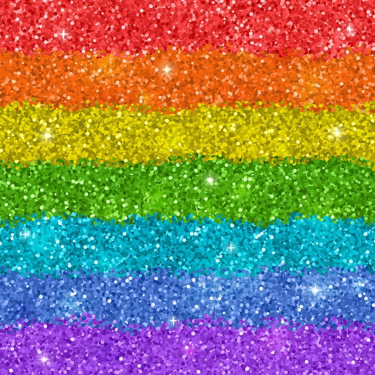 Vettore sfondo arcobaleno con texture glitterata brillante. illustrazione vettoriale