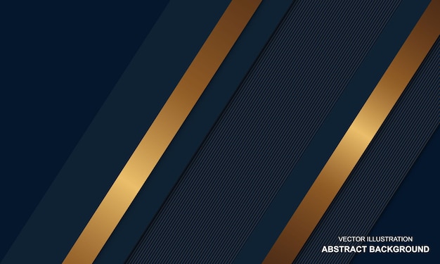 Sfondo astratto blu con linee dorate design di lusso