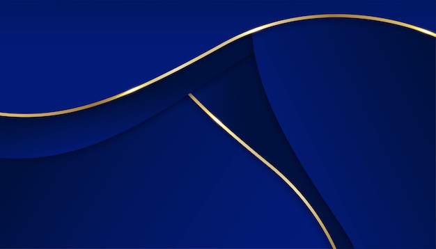 Sfondo astratto blu e oro sfumato Sfondo di linee di casella rettangolo geometrico astratto blu moderno per brochure e biglietti da visita banner design presentazione