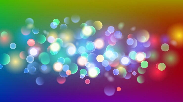 Vettore sfondo astratto con effetto bokeh luci multicolori sfocate sfocate luci bokeh multicolori su sfondo colorato
