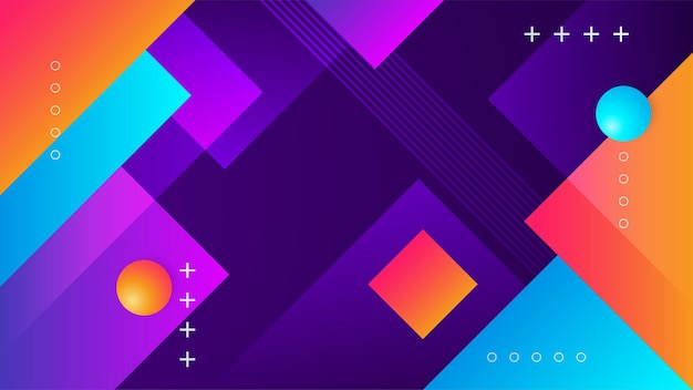 Sfondo astratto con forme geometriche colorate Trendy gradient geometric pattern background texture Minimal color gradient background template for poster certificate presentation landing page