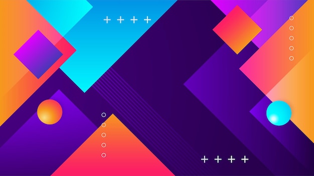 Sfondo astratto con forme geometriche colorate Trendy gradient geometric pattern background texture Minimal color gradient background template for poster certificate presentation landing page