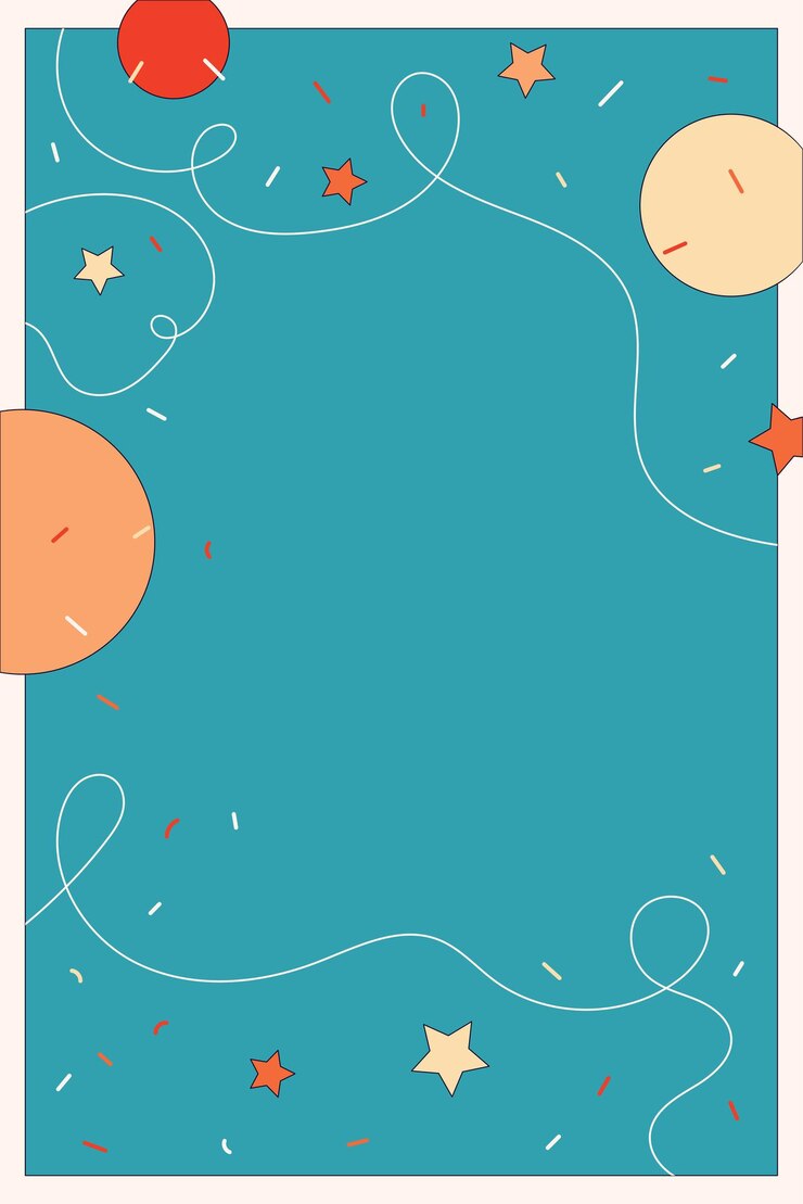 Sfondo astratto con forme semplici, linee e punti Illustrazione vettoriale in stile cartone animato divertente