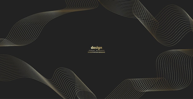 Sfondo astratto con linea dorata ondulata Stile di lusso Disegno tecnico Linea curva ondulata striscia liscia Illustrazione vettoriale