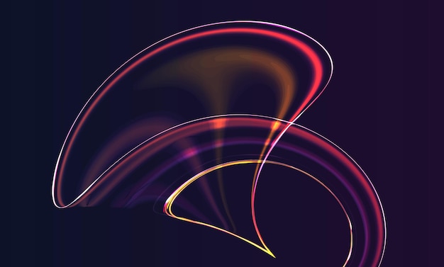 Sfondo astratto con linee di fiamma fluide al neon blured luci movimento che formano forme morbide
