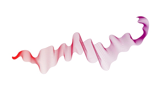 Sfondo astratto con linee sfumate d'onda viola su sfondo bianco Tecnologia moderna sfondo wave design Illustrazione vettoriale