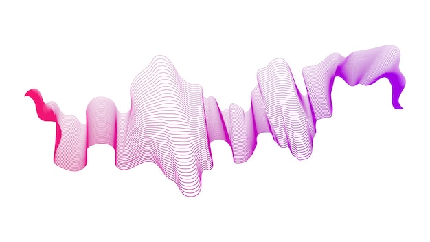 Sfondo astratto con linee sfumate d'onda viola su sfondo bianco Tecnologia moderna sfondo wave design Illustrazione vettoriale