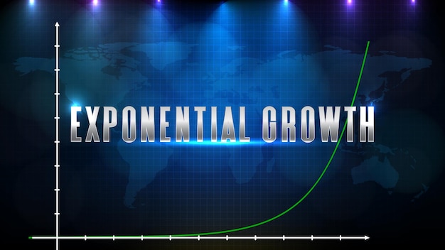 Sfondo astratto del grafico del grafico di crescita esponenziale