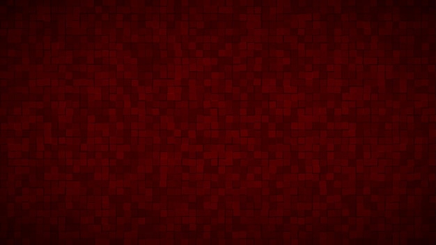 Sfondo astratto di piccoli quadrati o pixel nei colori rosso scuro