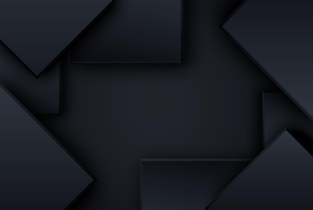 Sfondo astratto di rombo 3d nero e quadrato Sfondo geometrico vettoriale