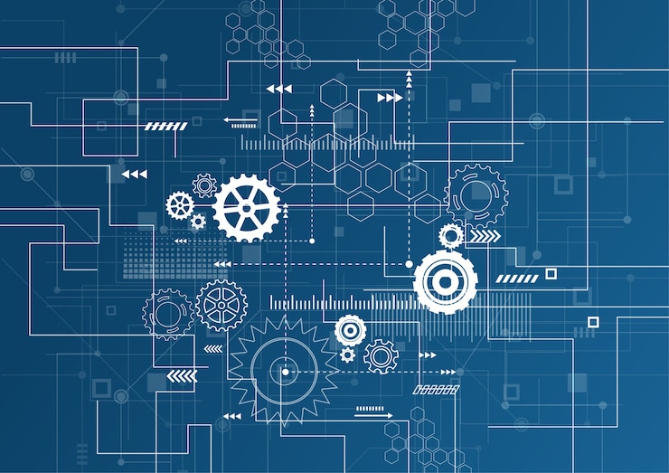 Vettore sfondo astratto di tecnologia. incandescente blu
