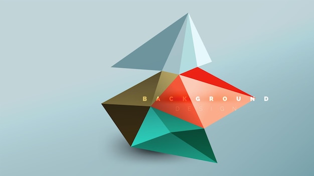 Sfondo astratto geometrico stile origami composizione forma triangolare basso poli concetto di design Illustrazione minimalista colorata e alla moda