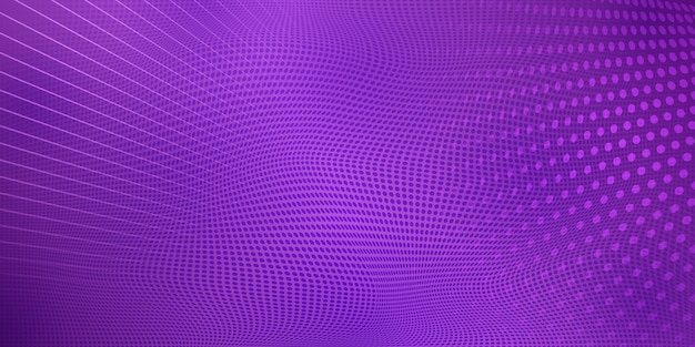 Sfondo astratto mezzitoni fatto di punti e linee in colori viola