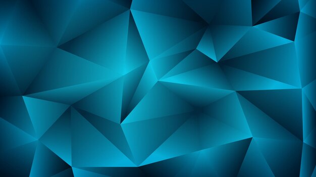 Sfondo astratto moderno con elementi triangolari a basso poli e colore blu scuro brillante