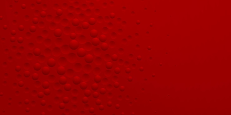 Vettore sfondo astratto nei colori rosso con molti piccoli cerchi convessi e concavi