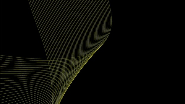 sfondo astratto nero con linea curva gialla per sfondo o presentazione