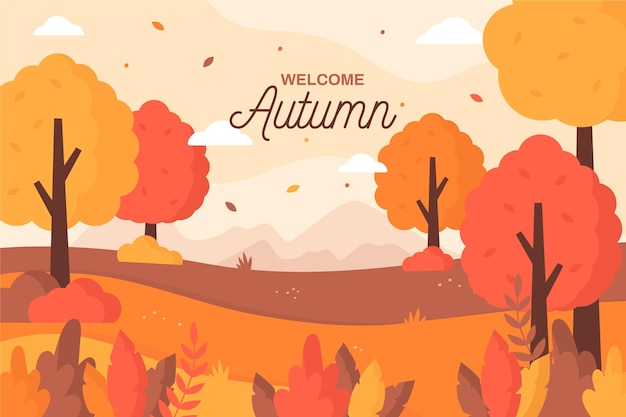 sfondo autunnale a disegno piatto