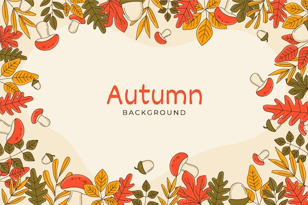 Sfondo autunnale disegnato a mano