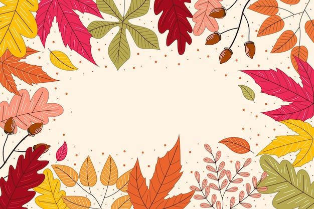 Sfondo autunno disegnato a mano