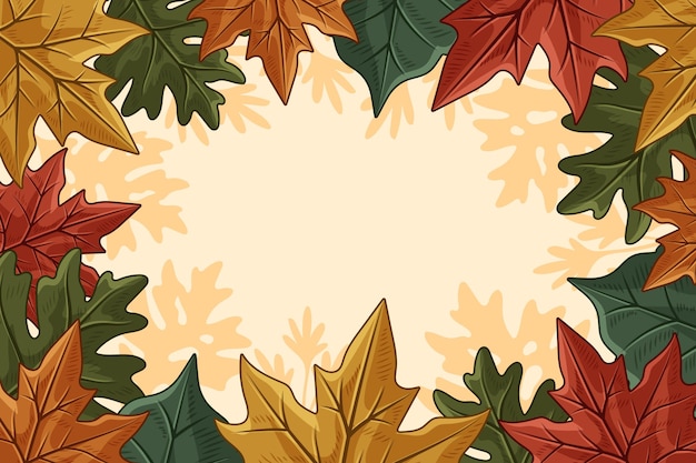 Sfondo autunno disegnato a mano