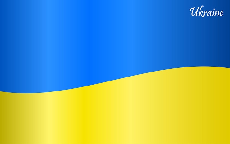 Vettore sfondo bandiera ucraina colore blu e giallo salva ucraina concetto di confronto