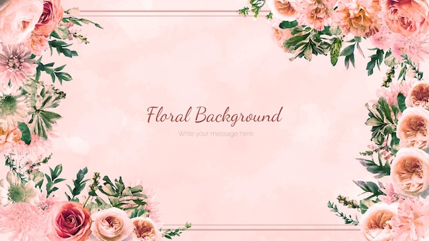 Sfondo banner floreale orizzontale decorato con fiori allegri