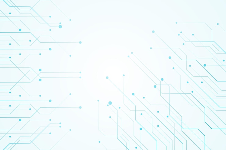 Vettore sfondo bianco con circuito tecnologico blu