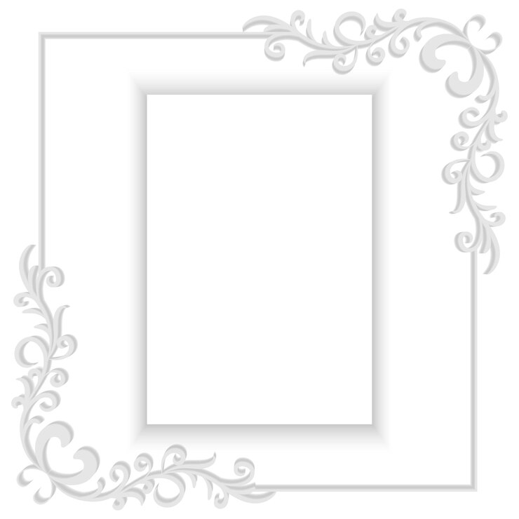 Sfondo bianco con cornice in stile vintage e spazio di testo